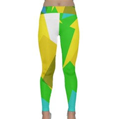 Green Yellow Shapes        Yoga Leggings by LalyLauraFLM