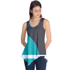 Turquoise Line Sleeveless Tunic by mugebasakart