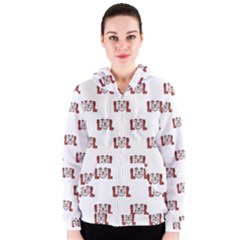 Funny Emoji Laughing Out Loud Pattern  Women s Zipper Hoodie by dflcprintsclothing