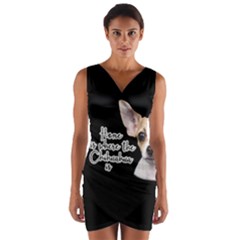 Chihuahua Wrap Front Bodycon Dress