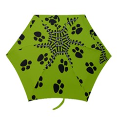 Green Prints Next To Track Mini Folding Umbrellas by Nexatart