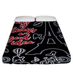 Paris Fitted Sheet (king Size) by Valentinaart