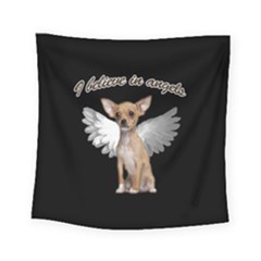 Angel Chihuahua Square Tapestry (small) by Valentinaart