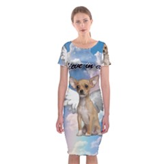 Angel Chihuahua Classic Short Sleeve Midi Dress by Valentinaart