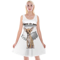 Angel Chihuahua Reversible Velvet Sleeveless Dress by Valentinaart