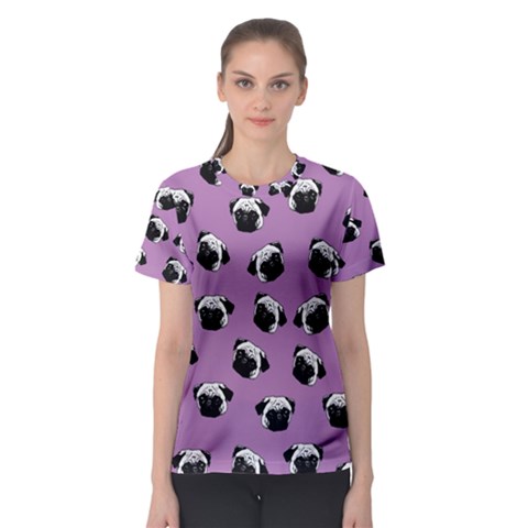 Pug Dog Pattern Women s Sport Mesh Tee by Valentinaart