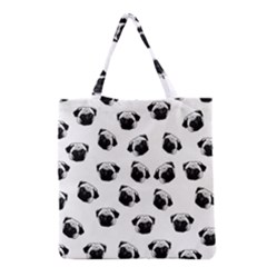 Pug Dog Pattern Grocery Tote Bag by Valentinaart