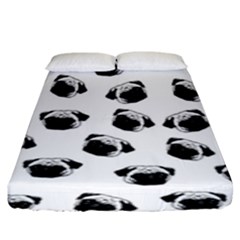 Pug Dog Pattern Fitted Sheet (king Size) by Valentinaart