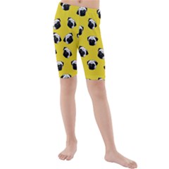 Pug dog pattern Kids  Mid Length Swim Shorts