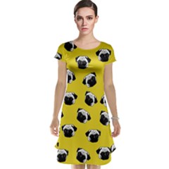 Pug Dog Pattern Cap Sleeve Nightdress by Valentinaart