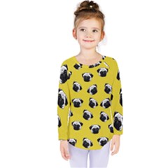 Pug dog pattern Kids  Long Sleeve Tee