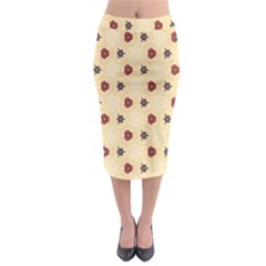 Orange Flowers Pattern           Midi Pencil Skirt by LalyLauraFLM