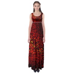 Red Particles Background Empire Waist Maxi Dress