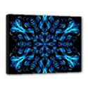 Blue Snowflake On Black Background Canvas 16  x 12  View1