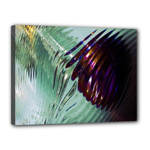 Out Of Time Glass Pearl Flowag Canvas 16  X 12 