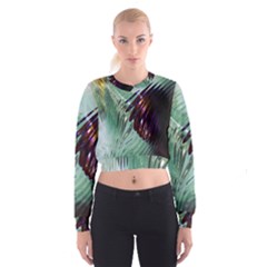 Out Of Time Glass Pearl Flowag Cropped Sweatshirt by Nexatart