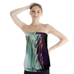 Out Of Time Glass Pearl Flowag Strapless Top