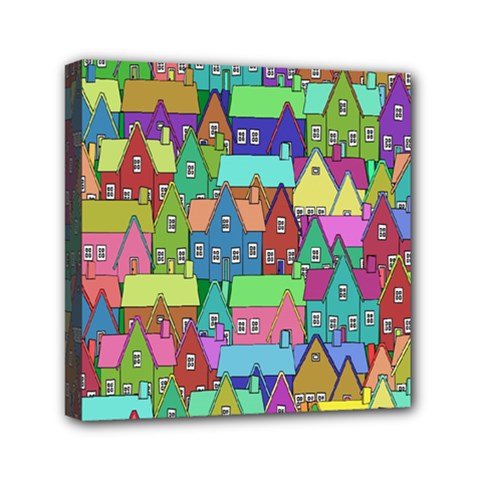 Neighborhood In Color Mini Canvas 6  X 6  by Nexatart