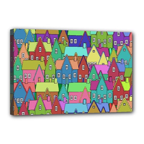 Neighborhood In Color Canvas 18  X 12  by Nexatart