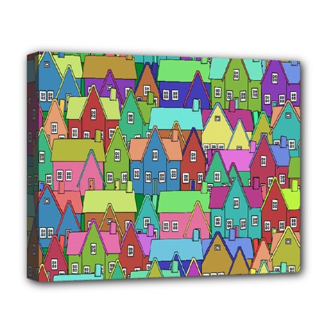 Neighborhood In Color Deluxe Canvas 20  X 16   by Nexatart