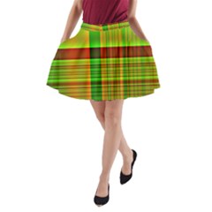 Multicoloured Background Pattern A-line Pocket Skirt