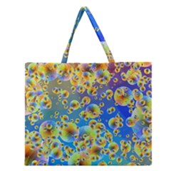 Color Particle Background Zipper Large Tote Bag by Nexatart