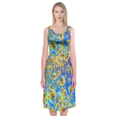 Color Particle Background Midi Sleeveless Dress by Nexatart