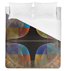Black Cross With Color Map Fractal Image Of Black Cross With Color Map Duvet Cover (queen Size) by Nexatart