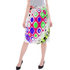 Color Ball Sphere With Color Dots Midi Beach Skirt