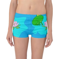 Frog Flower Lilypad Lily Pad Water Boyleg Bikini Bottoms by Nexatart