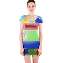 Balloon Volleyball Ball Sport Short Sleeve Bodycon Dress by Nexatart