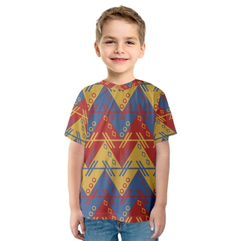 Aztec South American Pattern Zig Zag Kids  Sport Mesh Tee by Nexatart