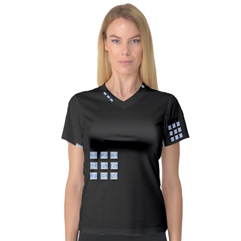 Safe Vault Strong Box Lock Safety Women s V-neck Sport Mesh Tee by Nexatart