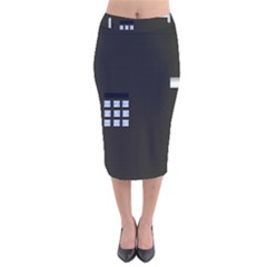 Safe Vault Strong Box Lock Safety Velvet Midi Pencil Skirt by Nexatart