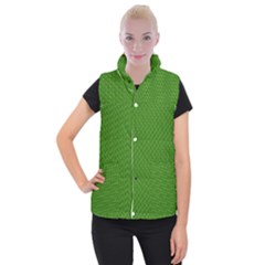 Paper Pattern Green Scrapbooking Women s Button Up Puffer Vest by Nexatart