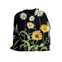 Flowers Of The Field Drawstring Pouches (extra Large)