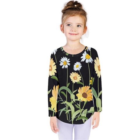 Flowers Of The Field Kids  Long Sleeve Tee by Nexatart