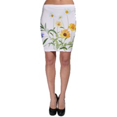 Flowers Flower Of The Field Bodycon Skirt by Nexatart