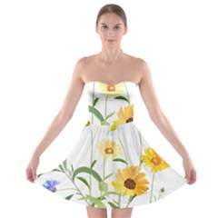 Flowers Flower Of The Field Strapless Bra Top Dress