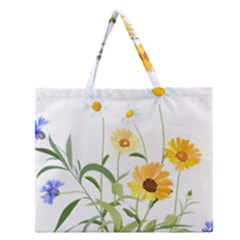 Flowers Flower Of The Field Zipper Large Tote Bag by Nexatart