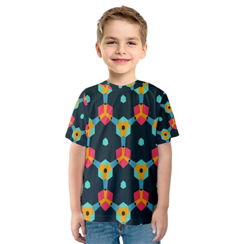 Connected Shapes Pattern          Kid s Sport Mesh Tee by LalyLauraFLM