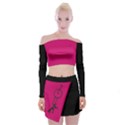 ZOUK pink/black Off Shoulder Top with Skirt Set View1