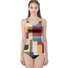 Patchwork One Piece Swimsuit by digitaldivadesigns