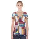 Patchwork Short Sleeve Front Detail Top View1