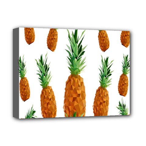 Pineapple Print Polygonal Pattern Deluxe Canvas 16  X 12   by Nexatart
