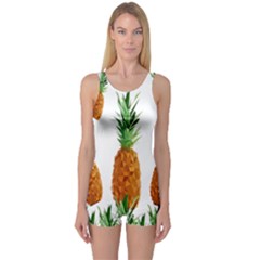 Pineapple Print Polygonal Pattern One Piece Boyleg Swimsuit by Nexatart