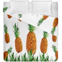 Pineapple Print Polygonal Pattern Duvet Cover Double Side (king Size) by Nexatart