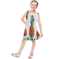 Pineapple Print Polygonal Pattern Kids  Tunic Dress by Nexatart