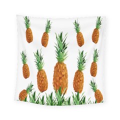 Pineapple Print Polygonal Pattern Square Tapestry (small) by Nexatart