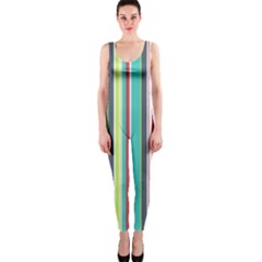 Colorful Striped Background  Onepiece Catsuit by TastefulDesigns